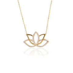 14_Ayar_Altin_Lotus_Kolye_1