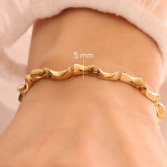 14K Gold Wave Bracelet