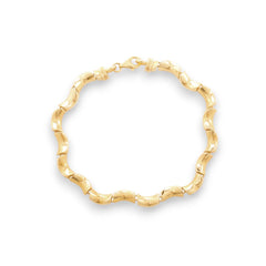 14K Gold Wave Bracelet