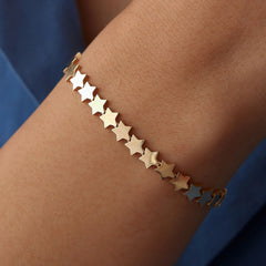 14K Gold Star Bracelet