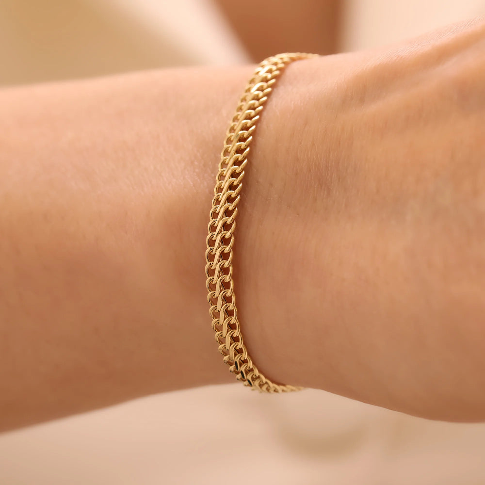 14 Ayar Altın Viyana Zincir Bileklik