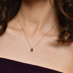 14-Ayar-Altin-Pear-Yakut-Kolye