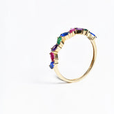 14 Ayar Altın Renkli Taşlı Yüzük