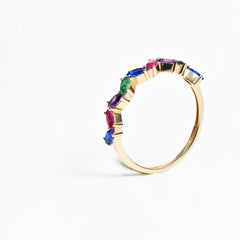 14 Ayar Altın Renkli Taşlı Yüzük