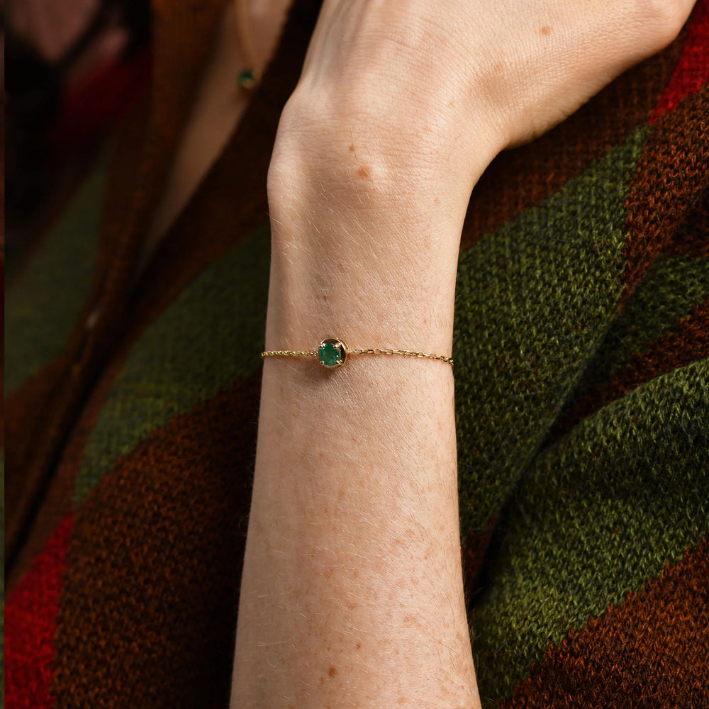 14-Ayar-Altin-Round-Zumrut-Bileklik