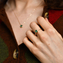 14-Ayar-Altin-Round-Zumrut-Kolye