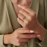 14 Ayar Altın Peridot Taşlı Yüzük