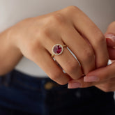 14 Ayar Altın Oval Yakut Taşlı Yüzük