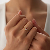 14 Ayar Altın Sitrin Taşlı Yüzük