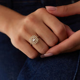 14 Ayar Altın Çiçek Baget Yüzük