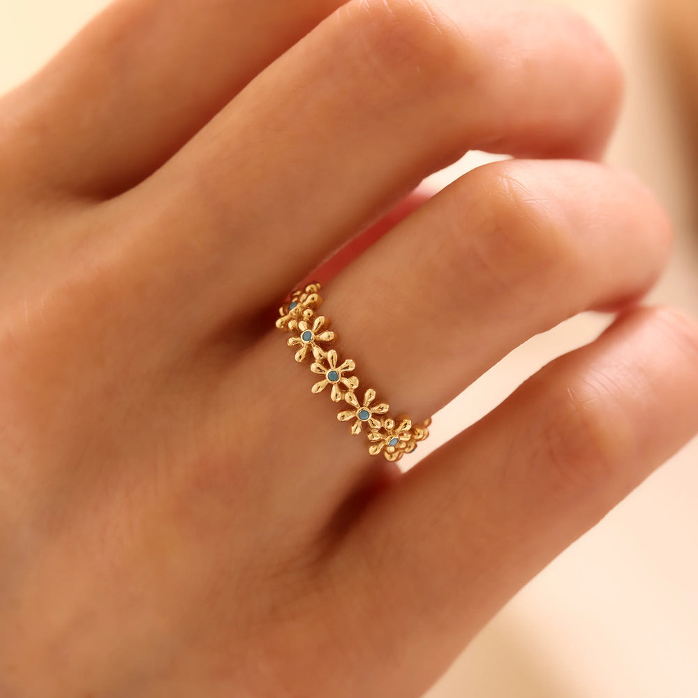 14 Ayar Altın Papatya Yüzük