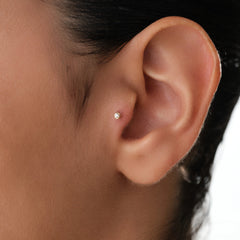 14K Altın Tektaş Piercing