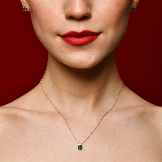 14-Ayar-Altin-Emerald-Zumrut-Kolye