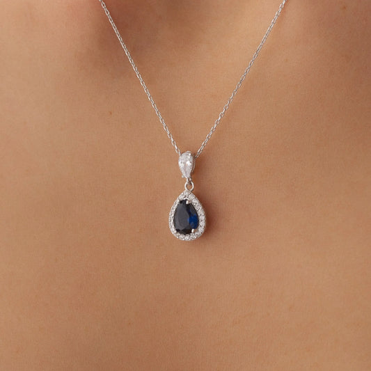 14_Ayar_Altin_Damla_Safir_Kolye