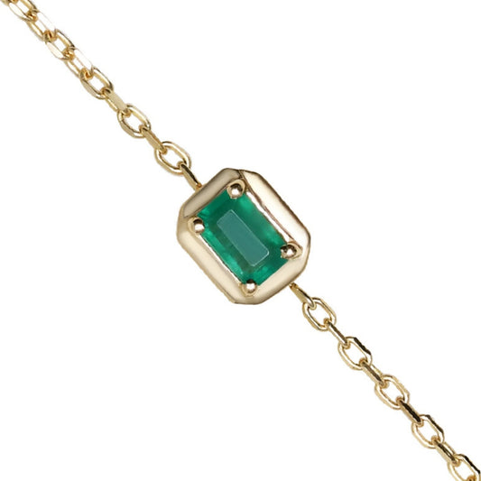 14_Ayar_Altin_Emerald_Zumrut_Bileklik