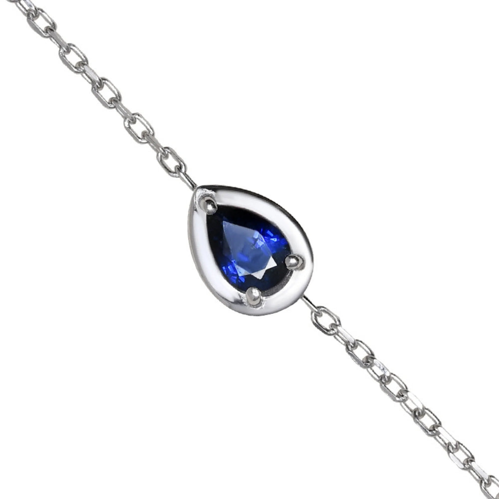 14_Ayar_Altin_Pear_Safir_Bileklik
