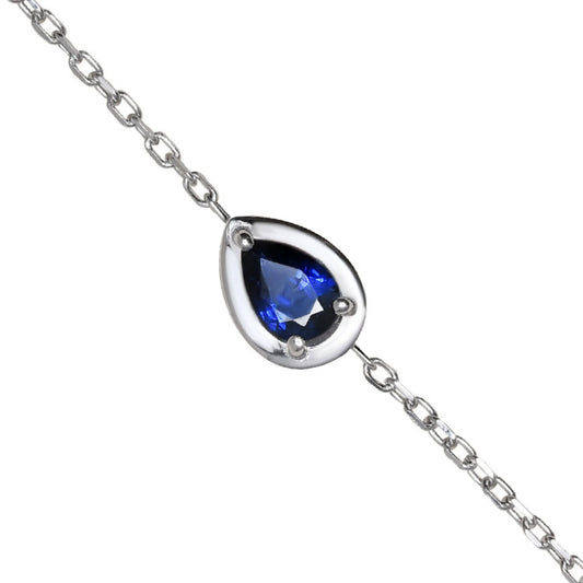 14_Ayar_Altin_Pear_Safir_Bileklik