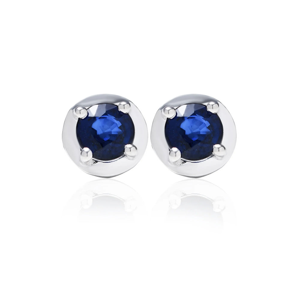 14_Ayar_Altin_Round_Safir_Kupe
