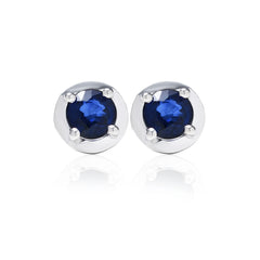 14_Ayar_Altin_Round_Safir_Kupe