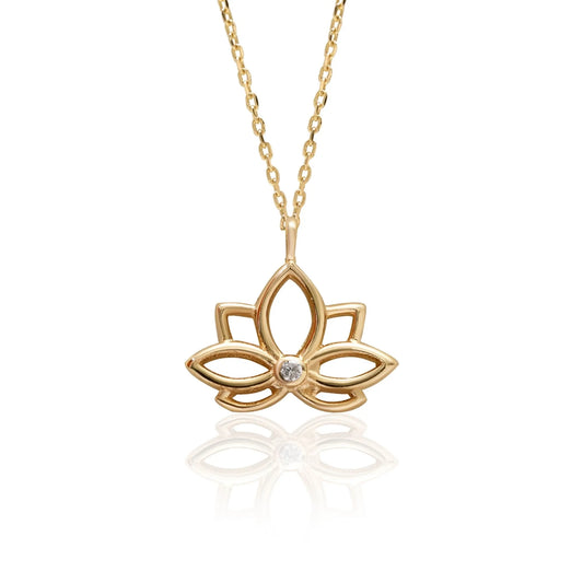 14 Ayar Altın Lotus Kolye