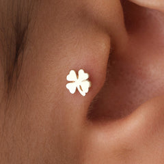 14K Altın Yonca Piercing