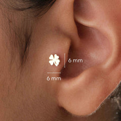 14K Altın Yonca Piercing