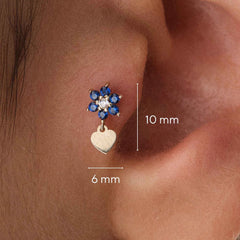 14K Altın Kalp Piercing