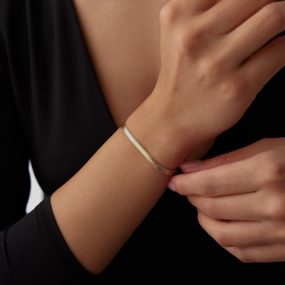 14 Ayar Altın Balıksırtı Bileklik