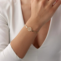 14 Ayar Altın Yaşam Çiçeği Balıksırtı Bileklik