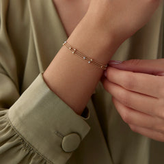 14 Ayar Altın Üç Sıralı Dorika Bileklik