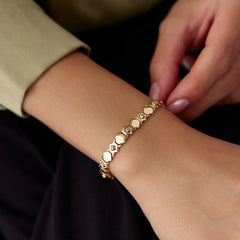 14 Ayar Altın Dorika Toplu Altıgen Bileklik