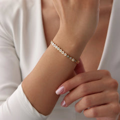 14 Ayar Altın Yuvarlak Kesim Su Yolu Bileklik