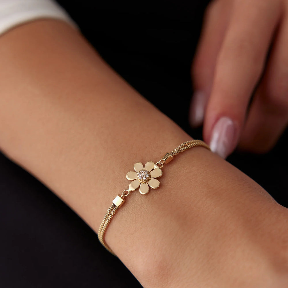 14 Ayar Altın Papatya Bileklik