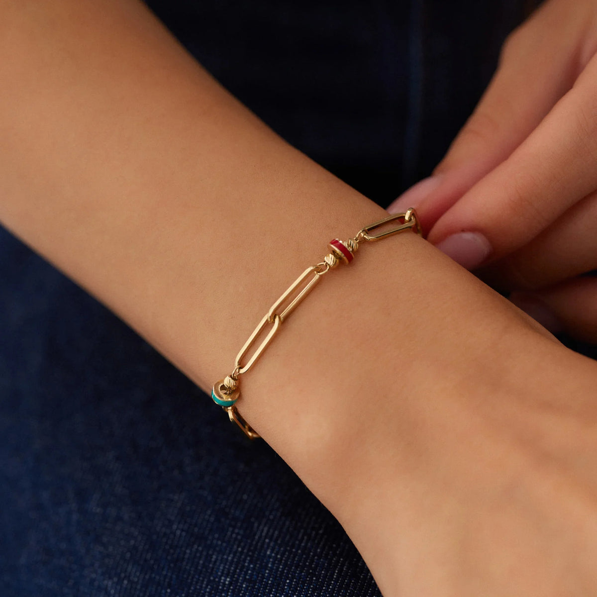 14 Ayar Altın Renkli Ataç Bileklik