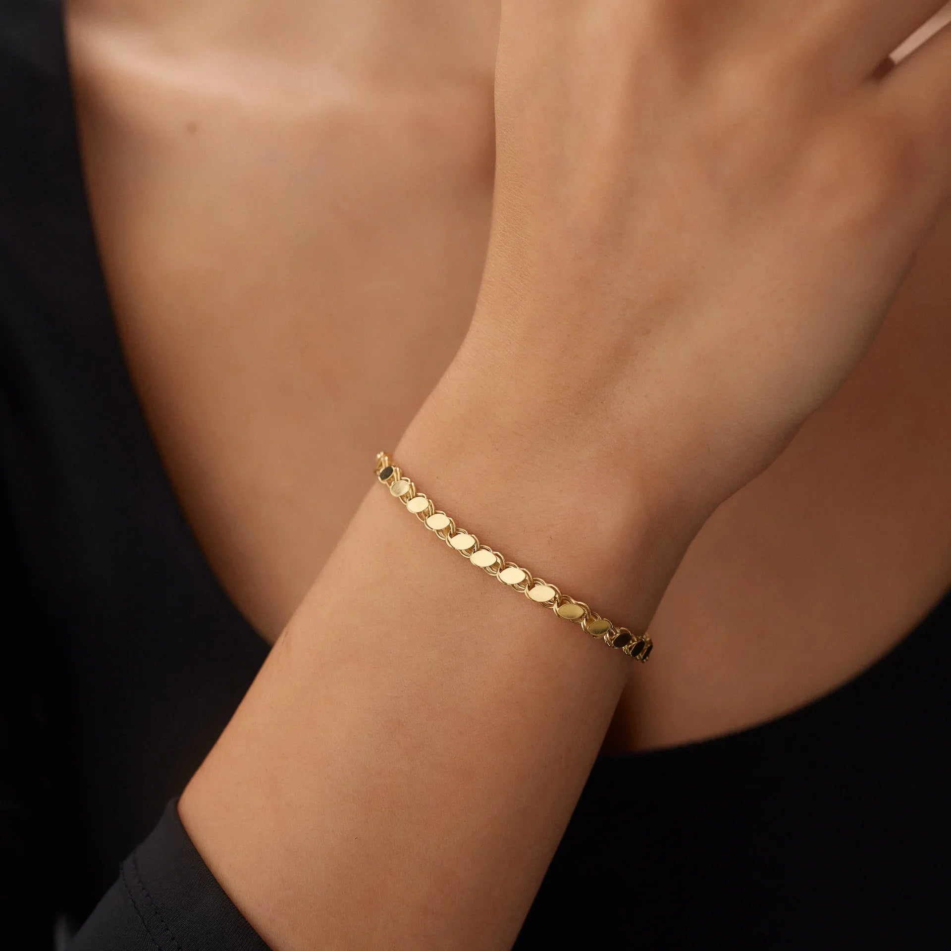 14 Ayar Altın Pullu Bileklik