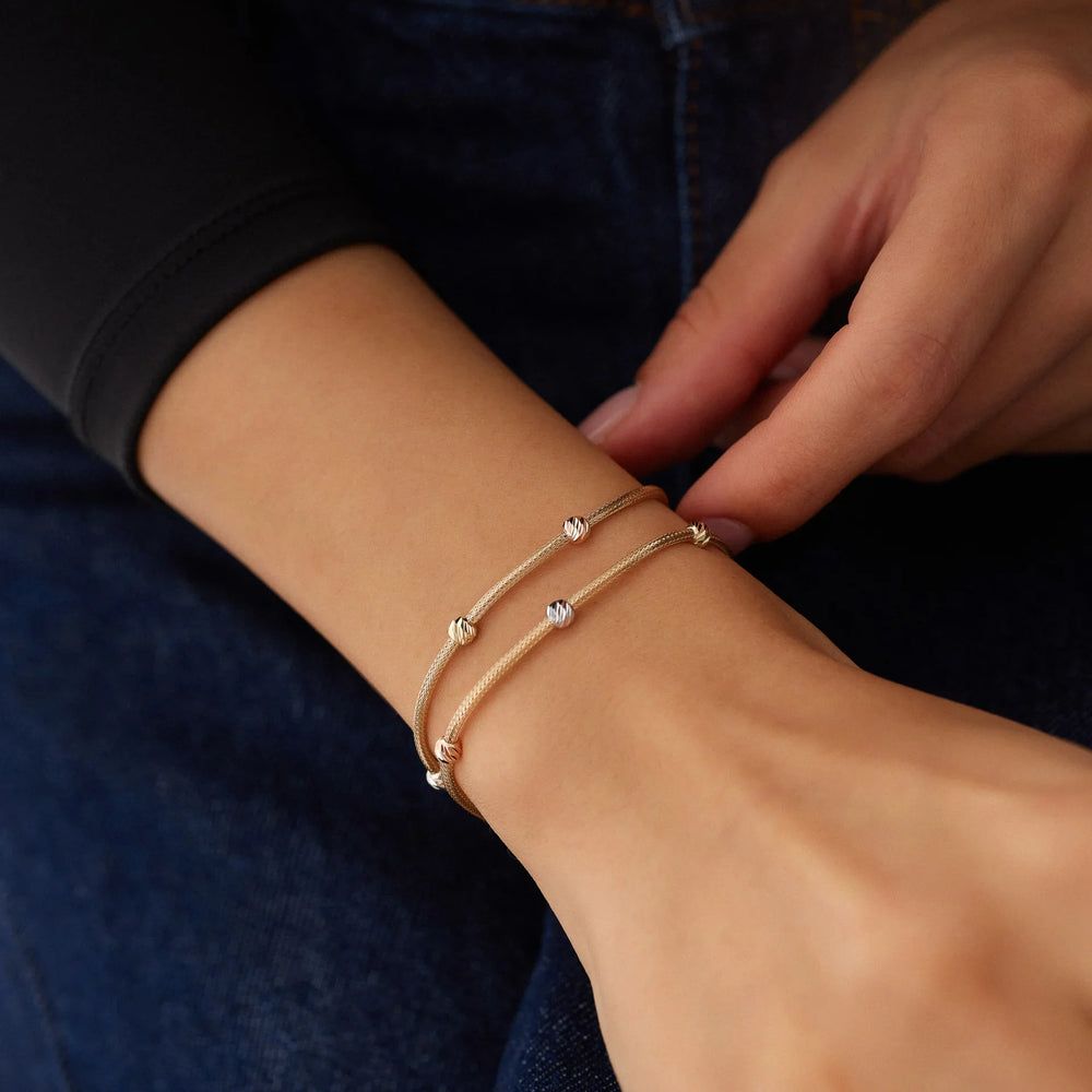 14 Ayar Altın İki Sıralı Dorika Bileklik