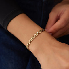 14 Ayar Altın Düz Gurmet Bileklik