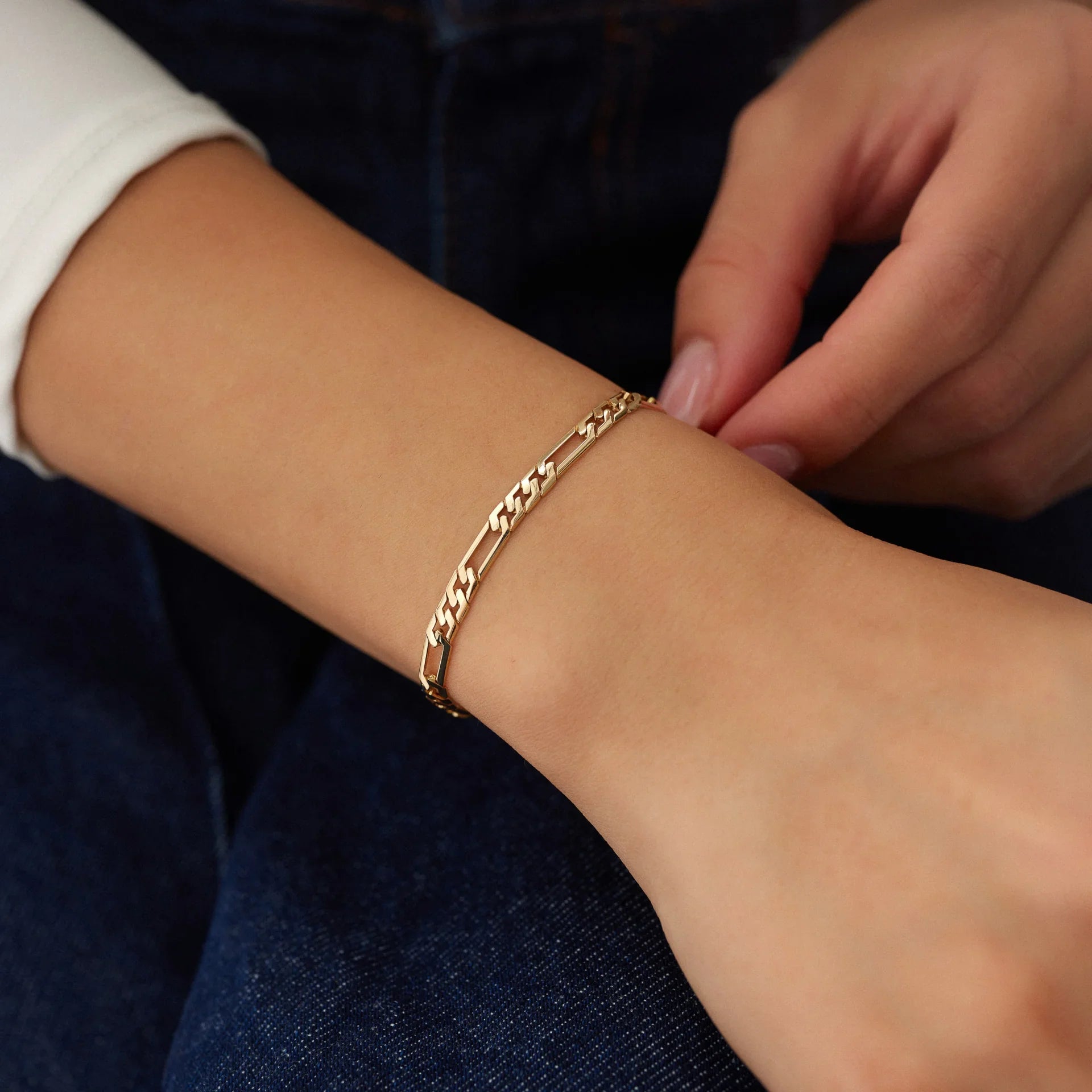 14 Ayar Altın Figaro Bileklik