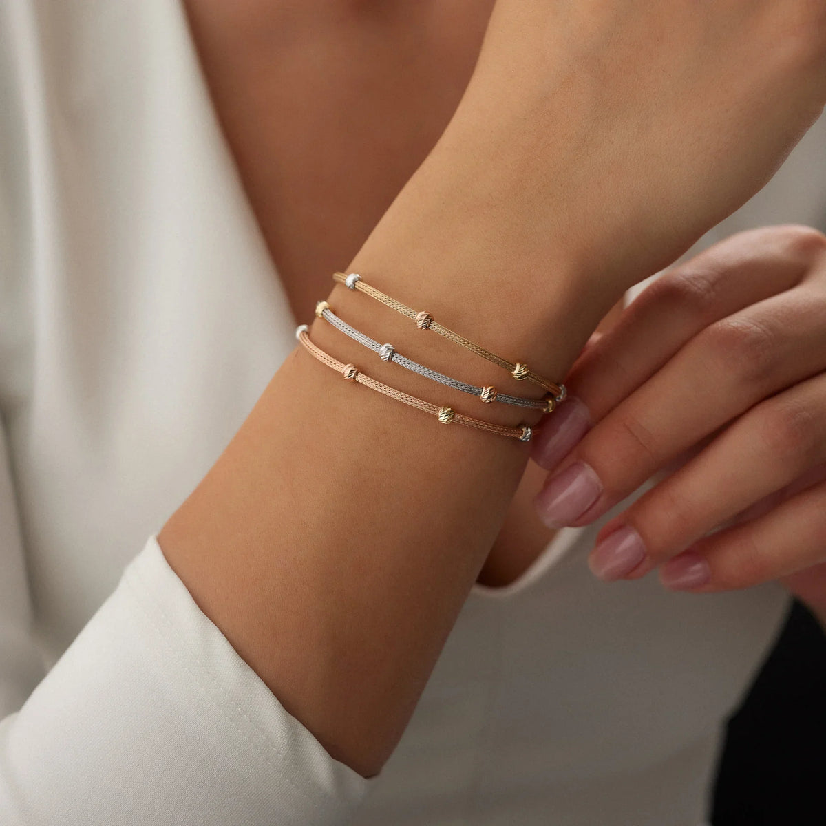 14 Ayar Altın Dorika Üçlü Kalze Bileklik