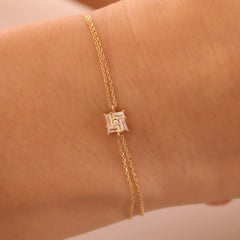 14 Ayar Altın İkili Zincir Baget Bileklik