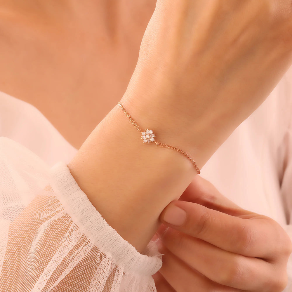 14 Ayar Altın Aşk Çiçeği Bileklik