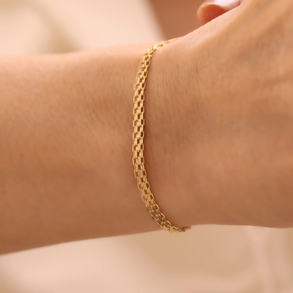 14 Ayar Altın Bismark Zincir Bileklik