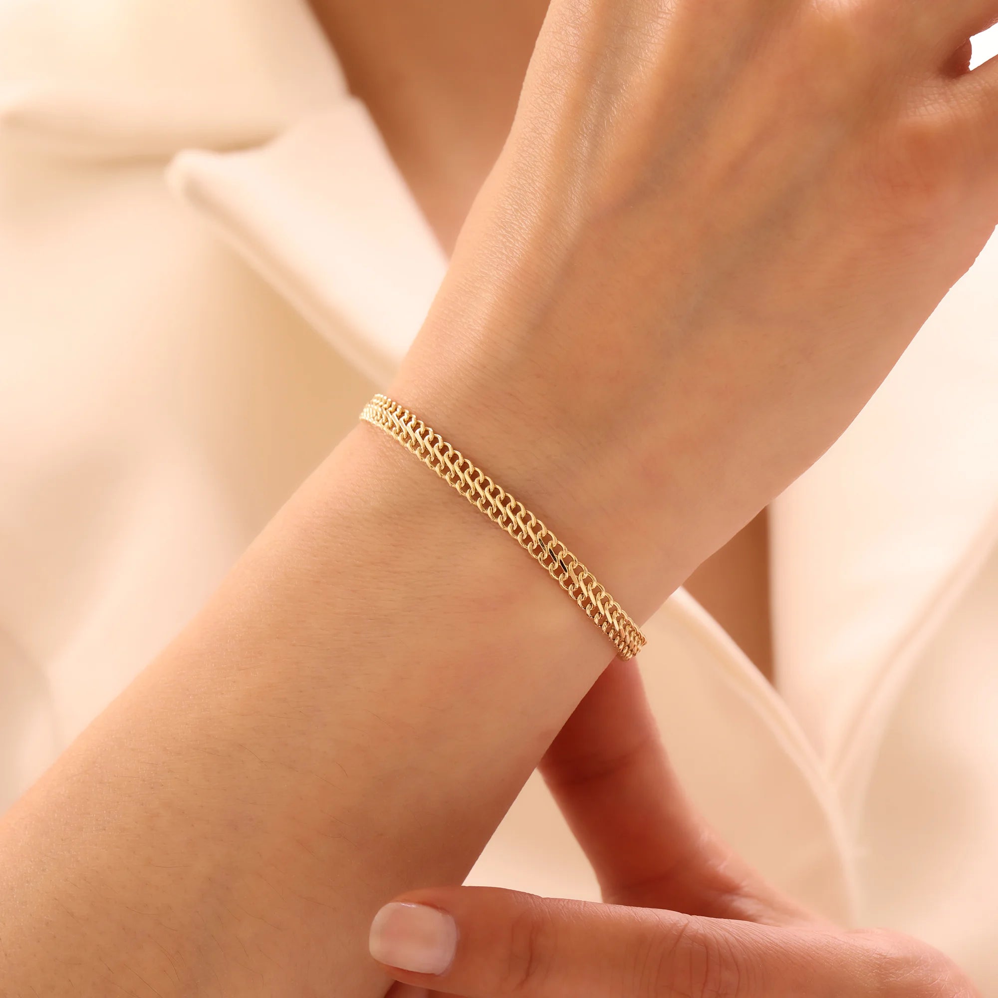 14 Ayar Altın Viyana Zincir Bileklik