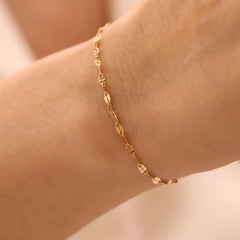 14 Ayar Altın İnce Aynalı Bileklik