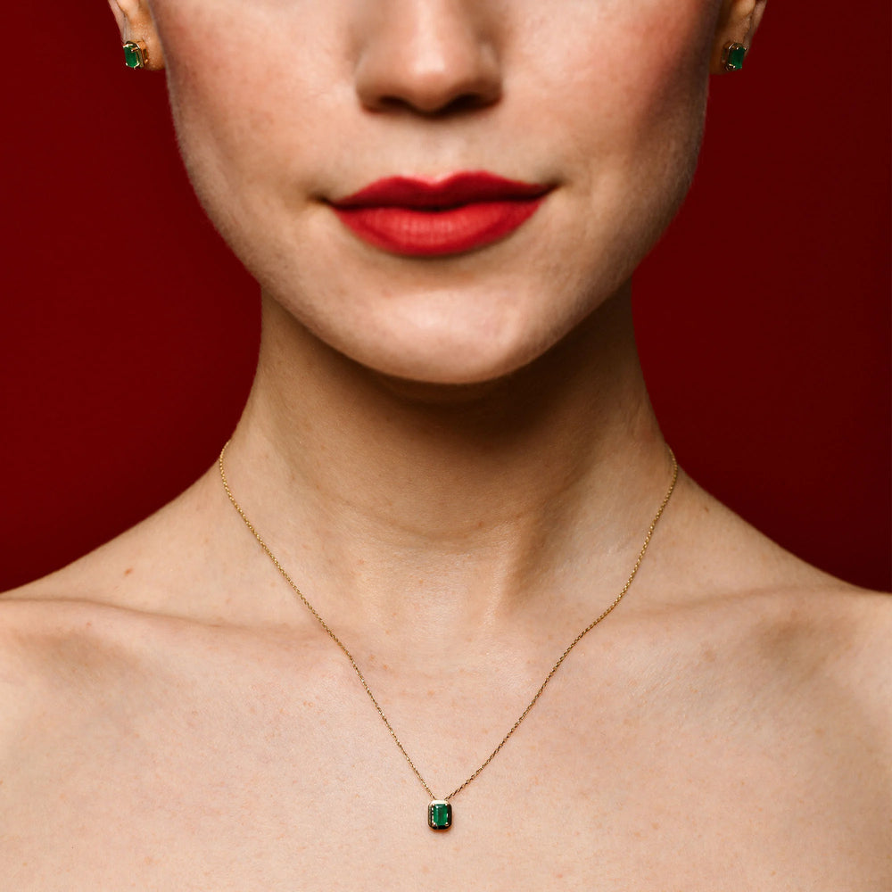 14-Ayar-Altin-Emerald-Zumrut-Kolye