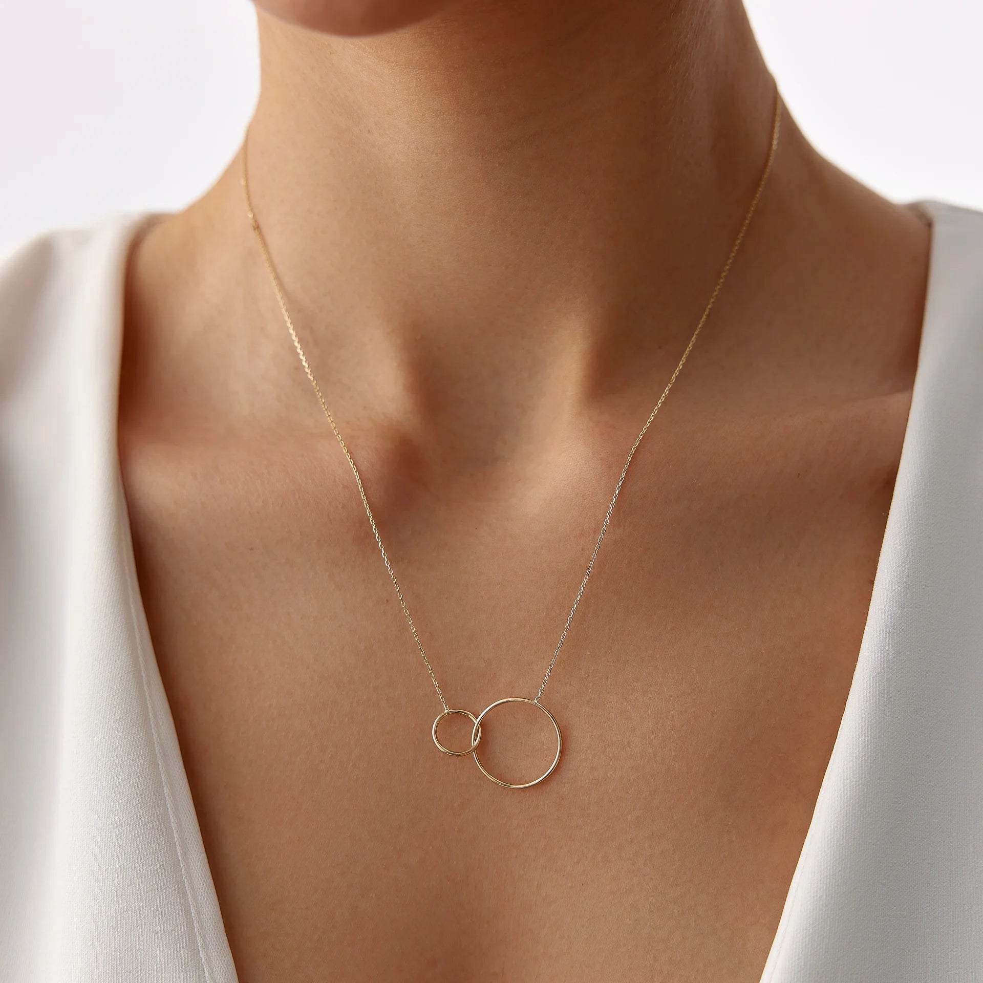 14 Ayar Altın Çift Halka Kolye