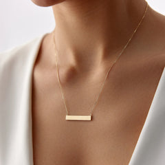 14 Ayar Altın Plaka Kolye