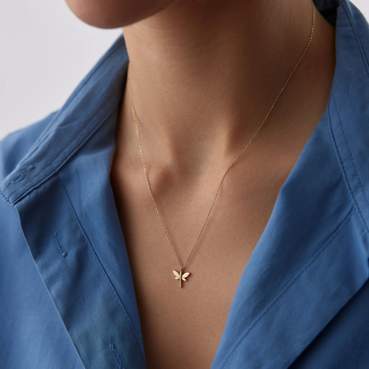 14 Ayar Altın Yusufçuk Kolye