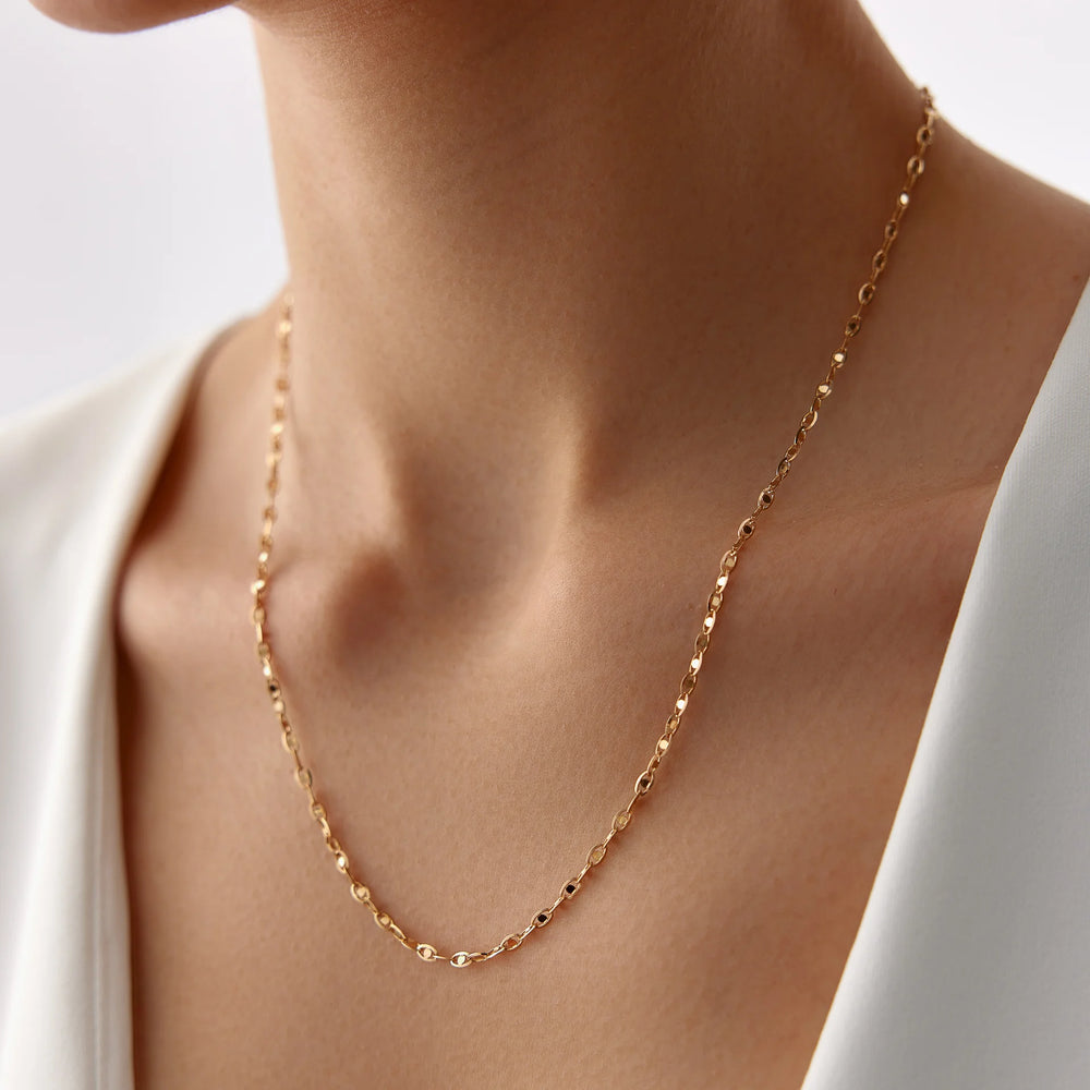 14 Ayar Altın Aynalı Zincir