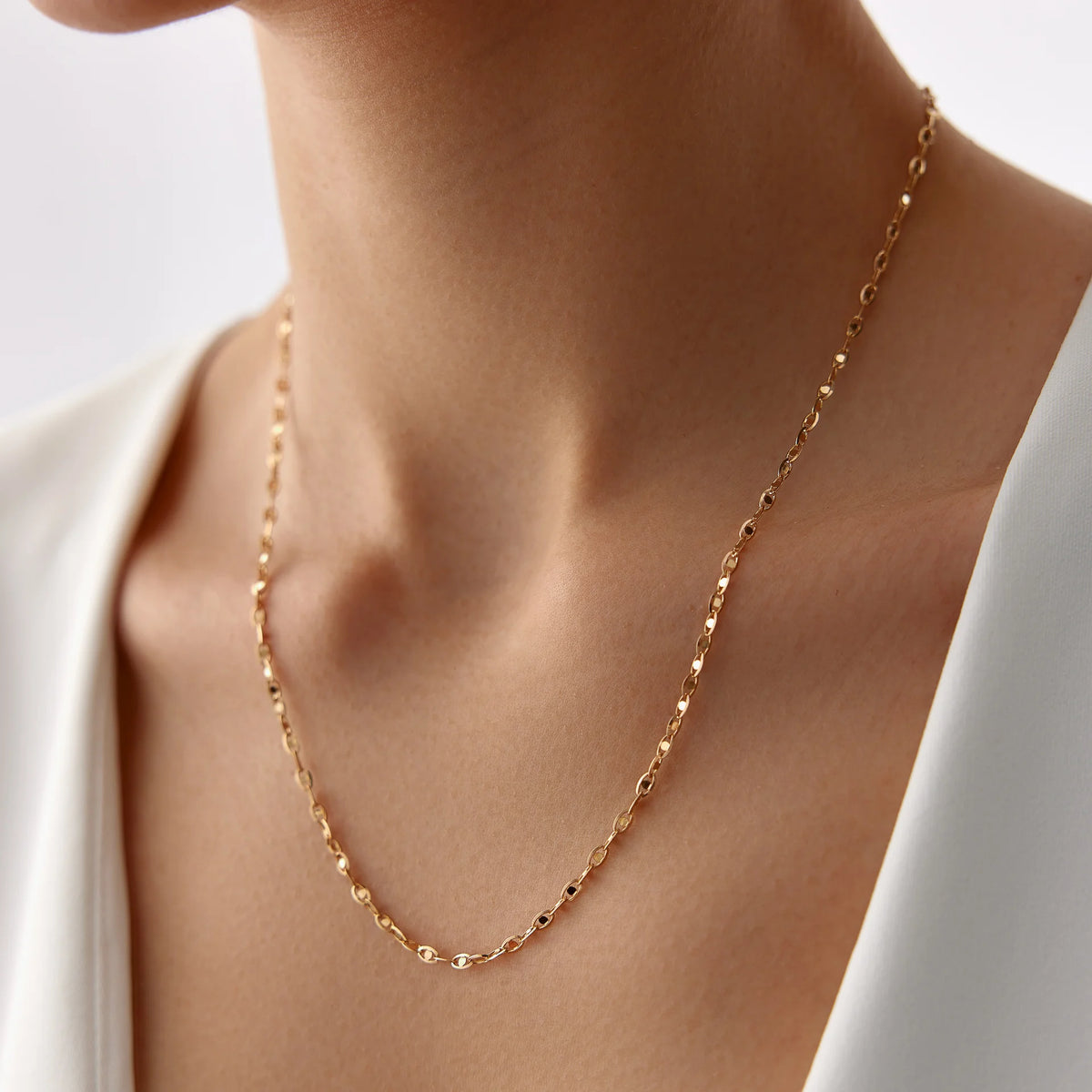 14 Ayar Altın Aynalı Zincir